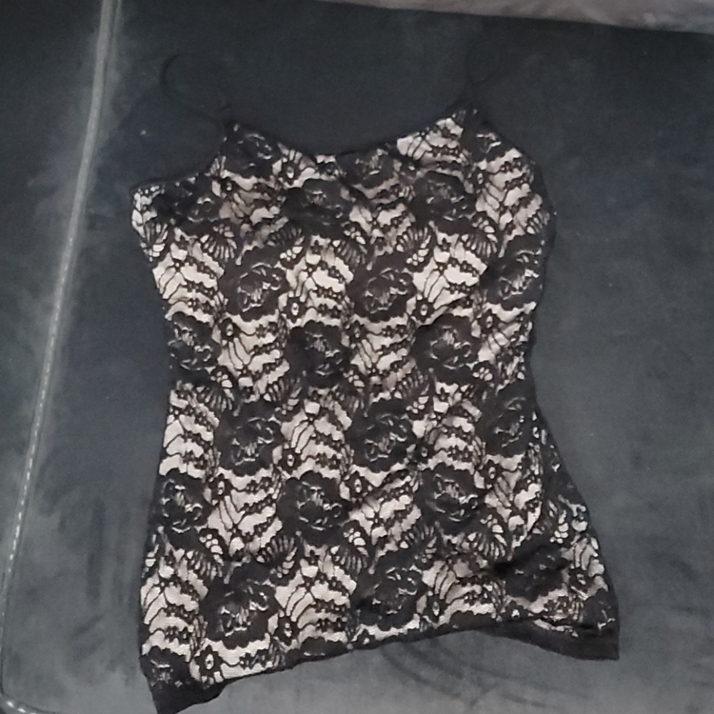 Express black lace cami built in bra in medium
